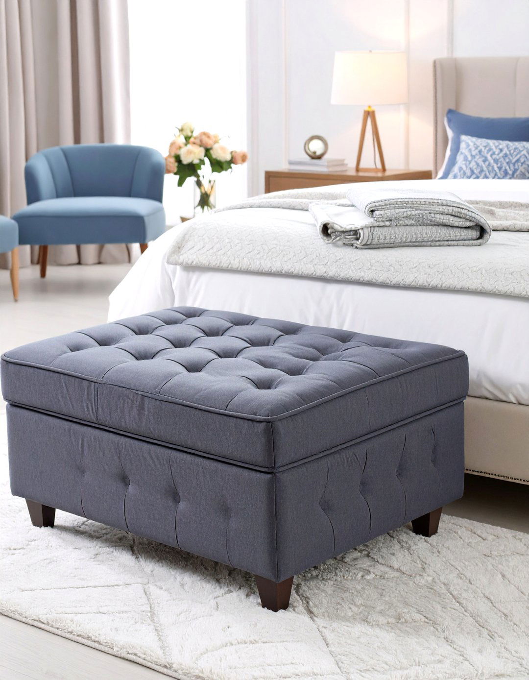 The Multi Functional Storage Ottoman - 30 bedroom seating ideas