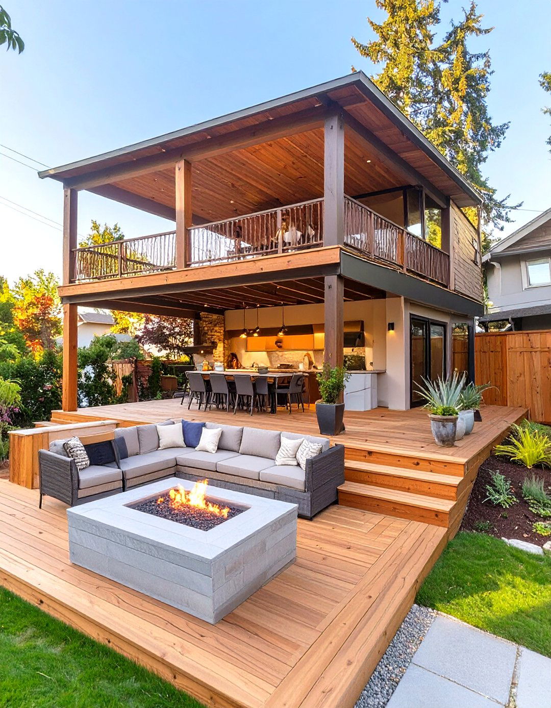 The Multi Level Covered Patio - 30 covered patio designs