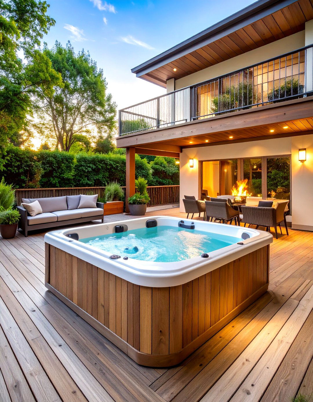 The Multi Level Deck and Entertainment Zone - 30 backyard hot tub ideas
