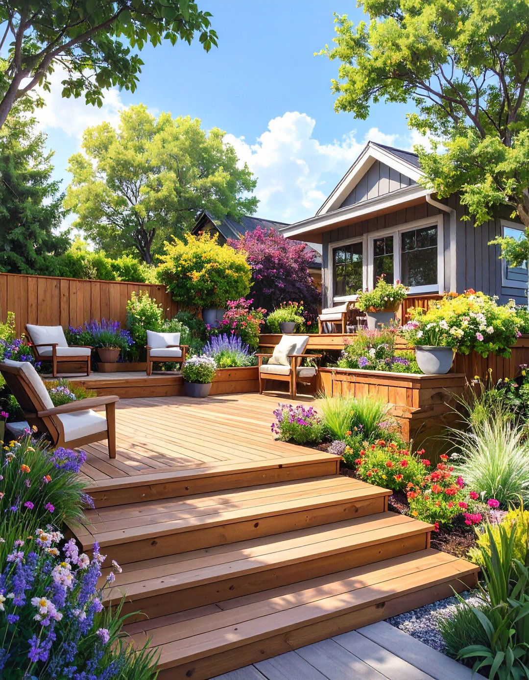 The Multi Level Decking Design - 30 modern small backyard ideas