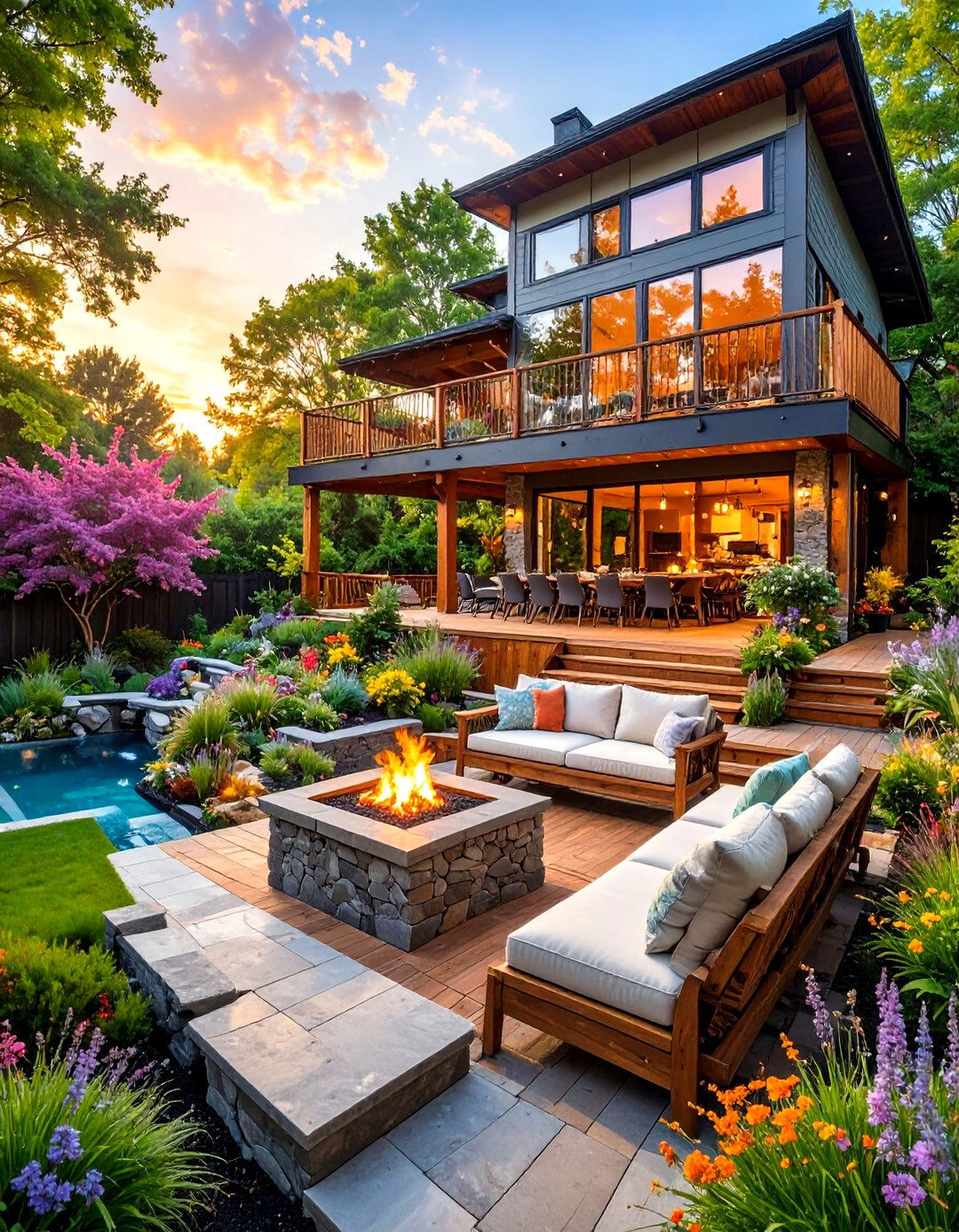 The Multi Level Entertainment Deck - 30 back yard deck ideas