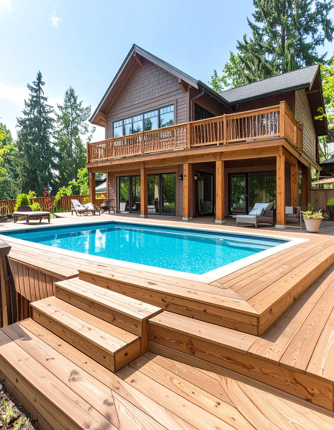 The Multi Level Entertainment Hub - 30 above ground pools with deck ideas