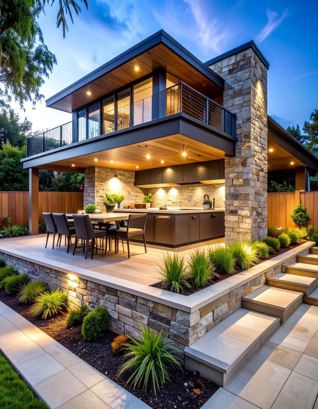 The Multi Level Patio Kitchen - 30 backyard kitchen ideas