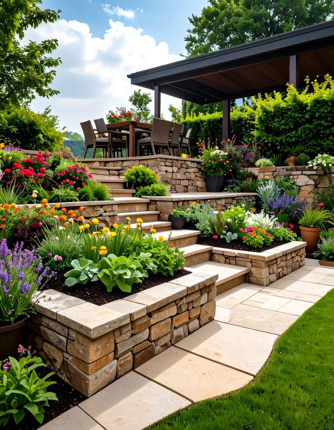 The Multi Level Terrace Garden - 30 landscape design plans ideas