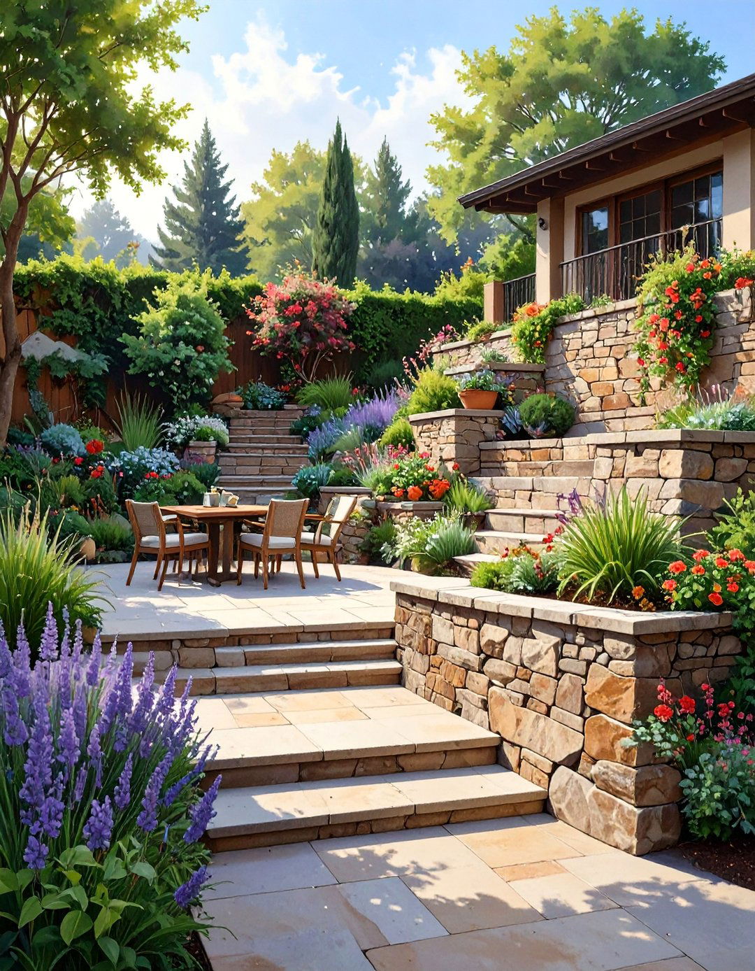 The Multi Level Terrace Garden - 30 buckhead landscape and design ideas