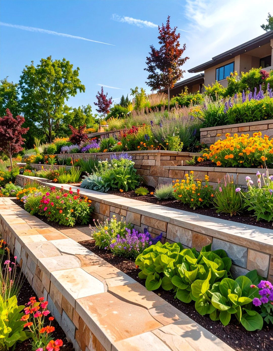 The Multi Level Terrace Garden - 30 free online landscape design tool ideas