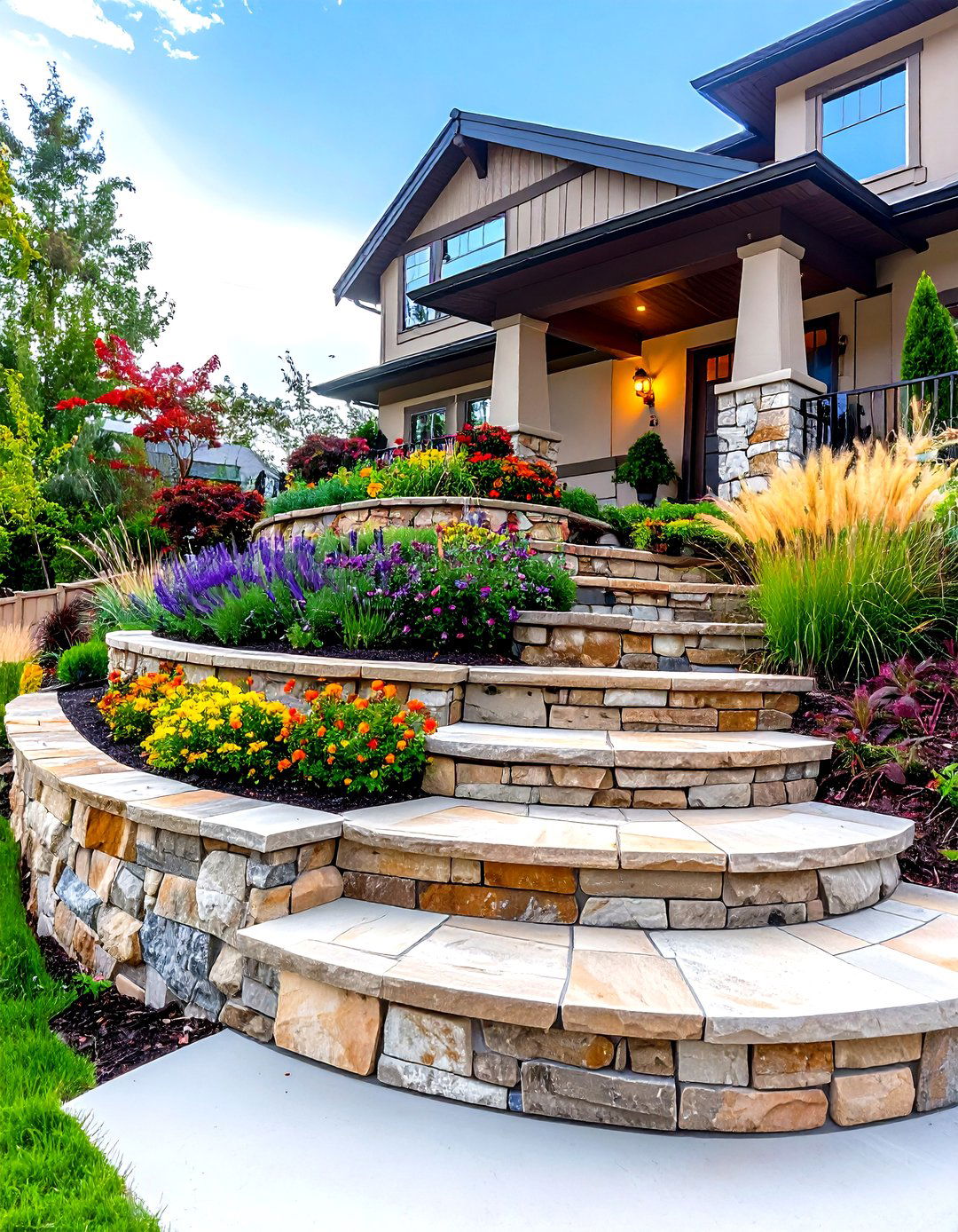 The Multi Level Terraced Front Yard - 30 landscaping ideas for front yards