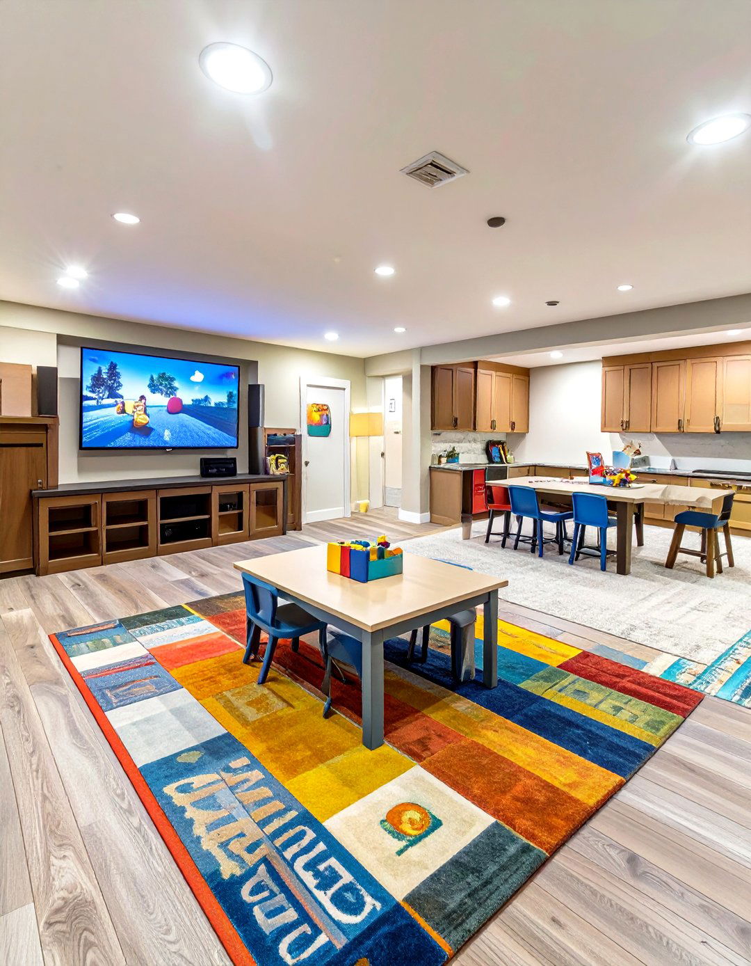 The Multi Zone Family Fun Center - 30 basement layout ideas