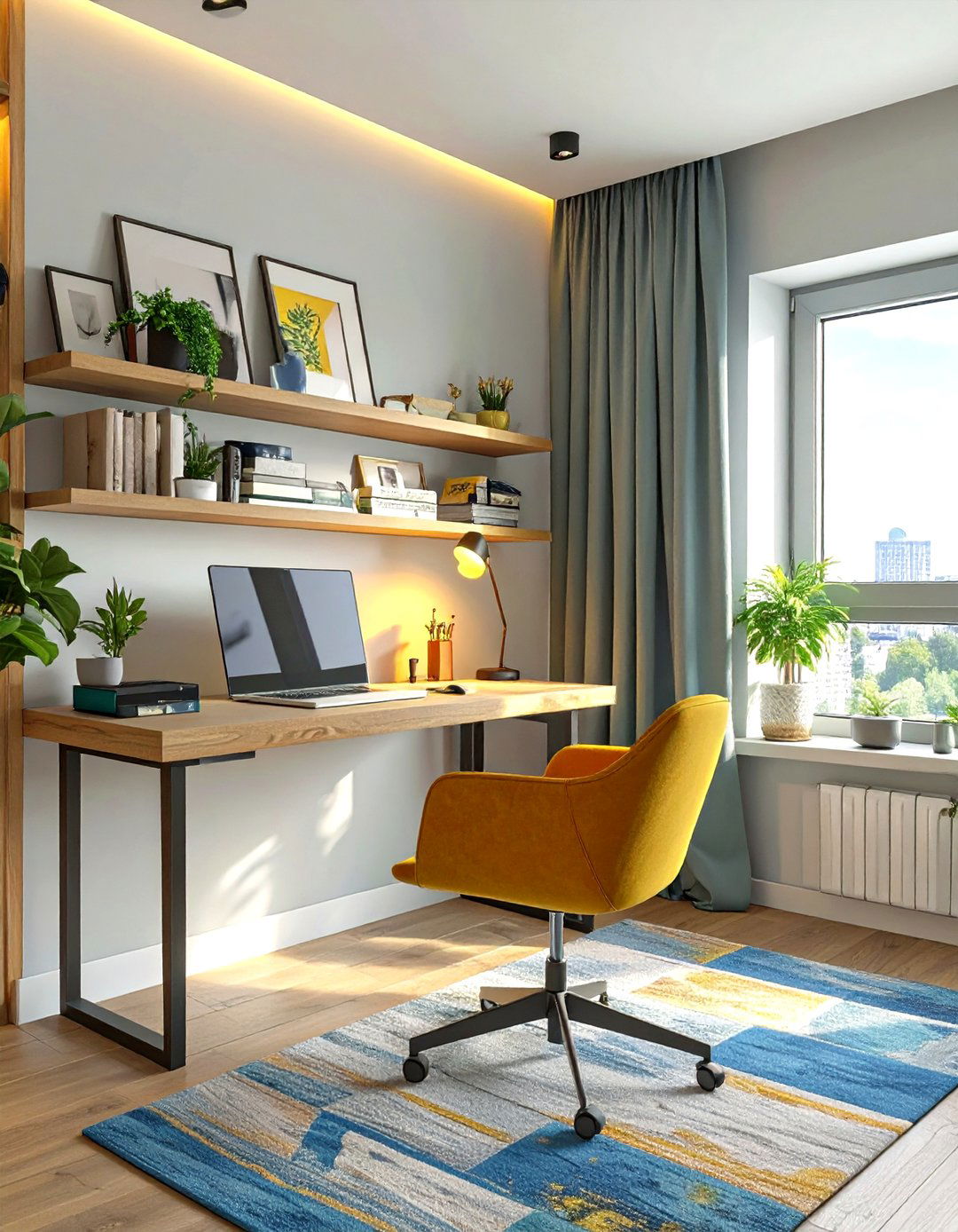 The Multifunctional Workspace Living Room - 30 modern living room decor ideas