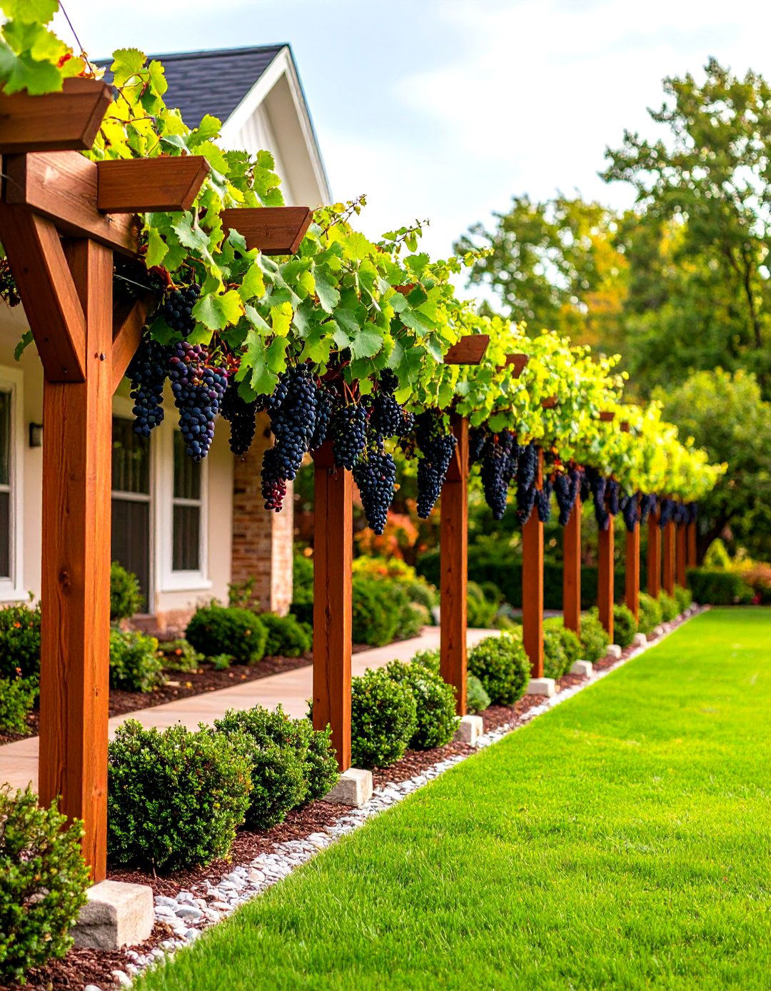 The Munson Three Wire Trellis System - 30 easy backyard grape vine trellis designs