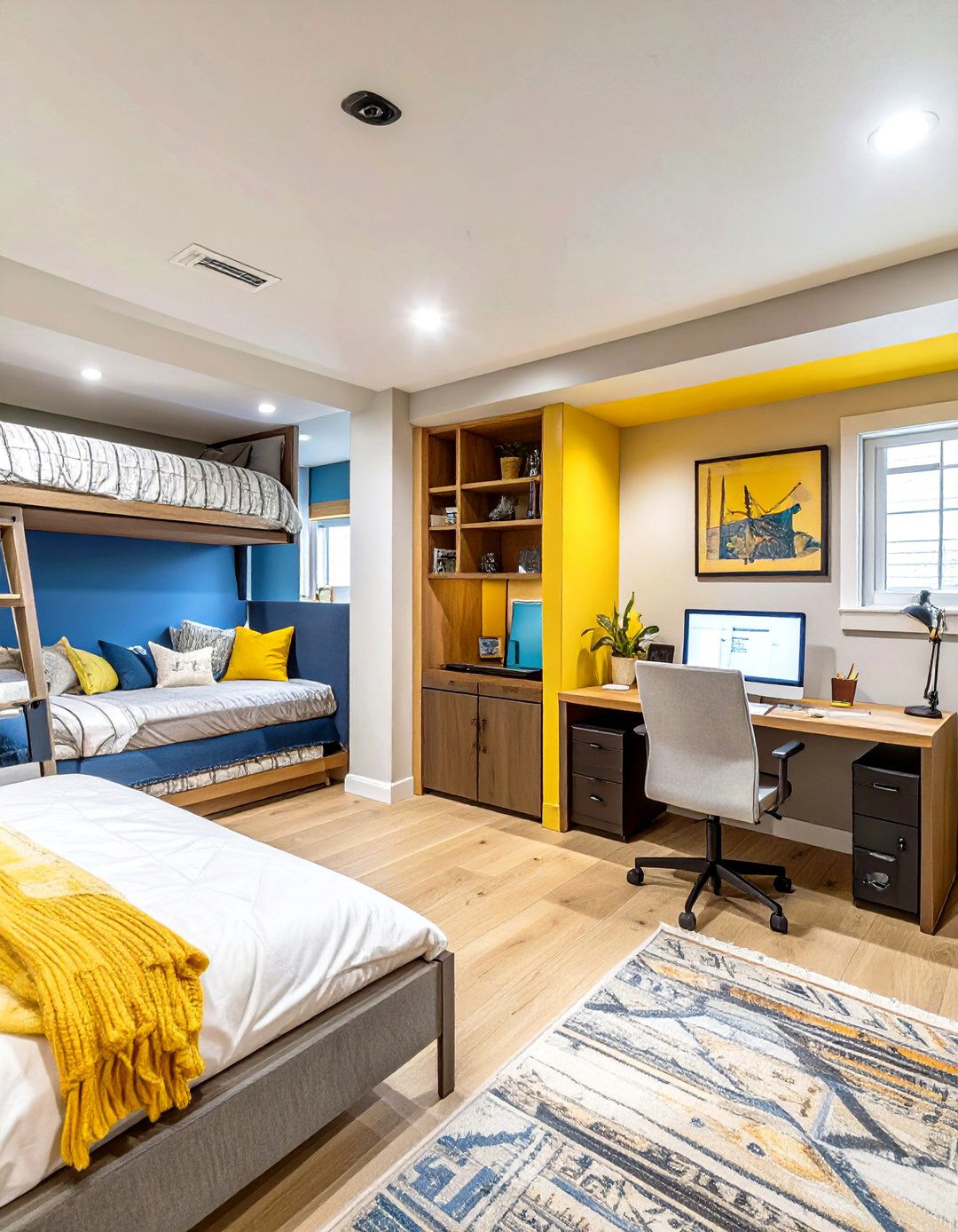 The Murphy Bed Guest Room Basement Office - 30 basement office ideas