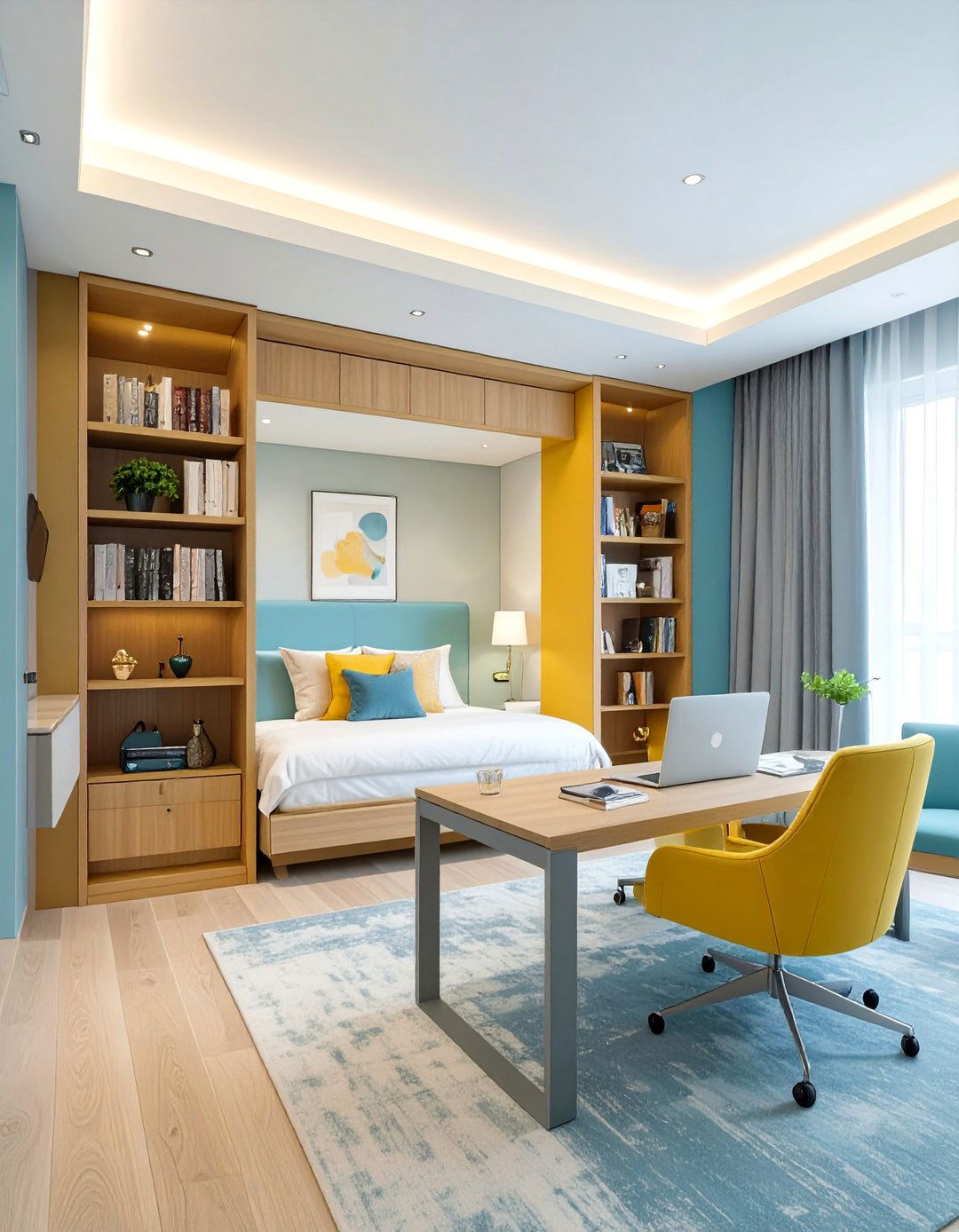 The Murphy Door Bookcase Office - 30 home office guest room ideas