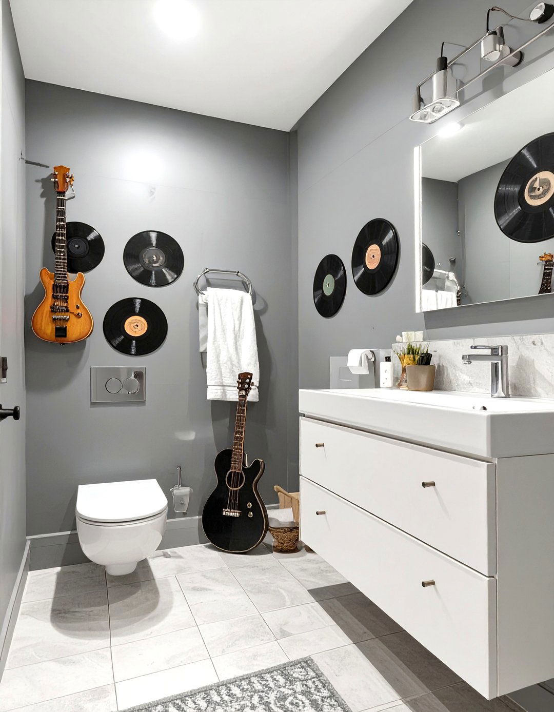 The Music Rockstar Bathroom - 30 boys bathroom ideas