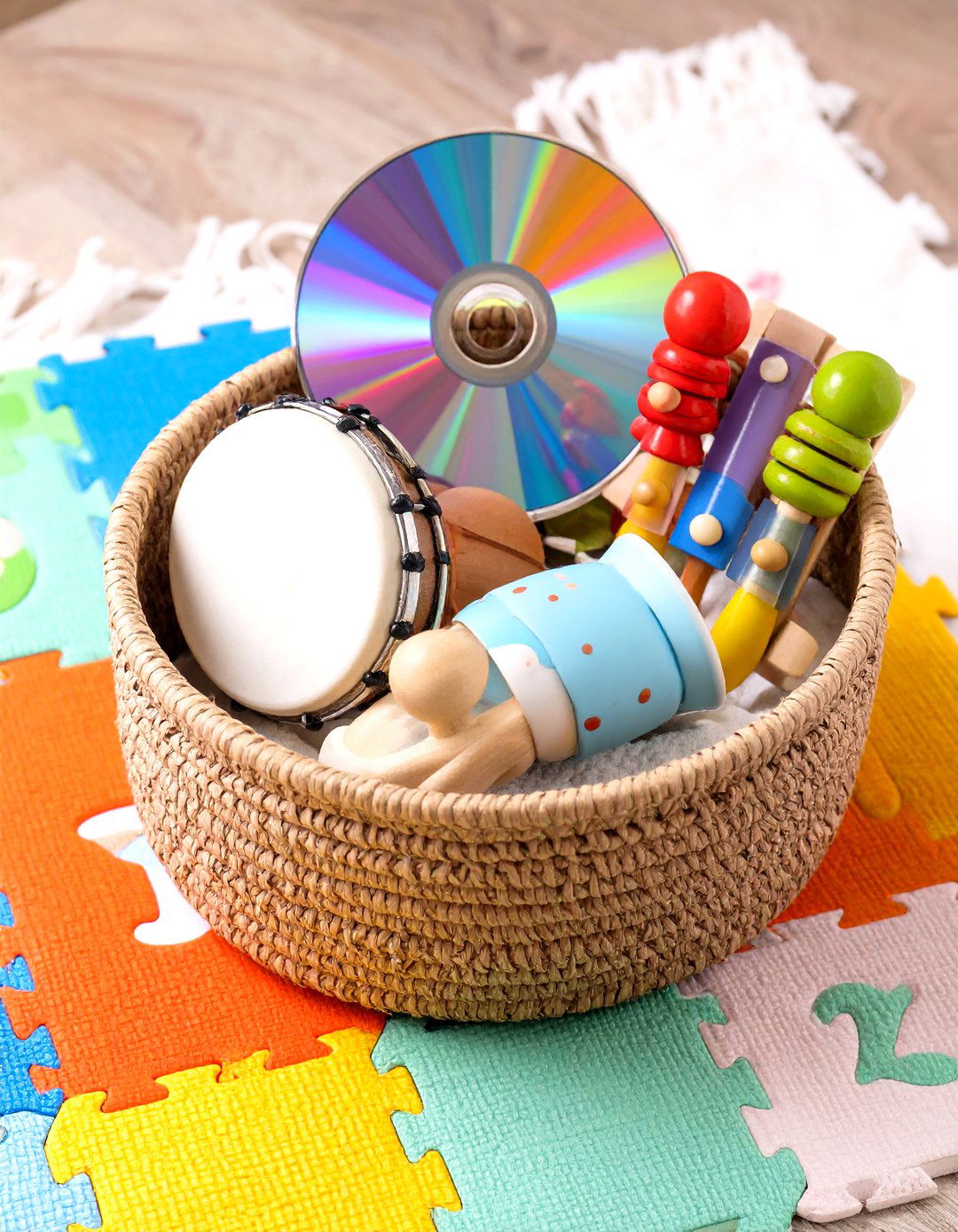 The Musical Beginnings Basket - 30 homemade diy baby shower gift basket ideas