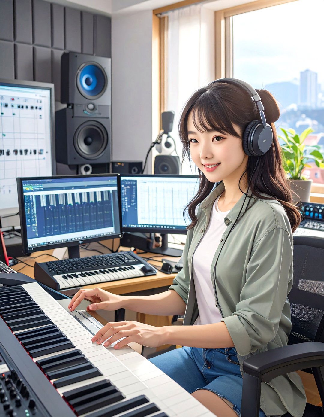 The Musicians AI Enhanced Sound Studio - 30 ai home office setup ideas