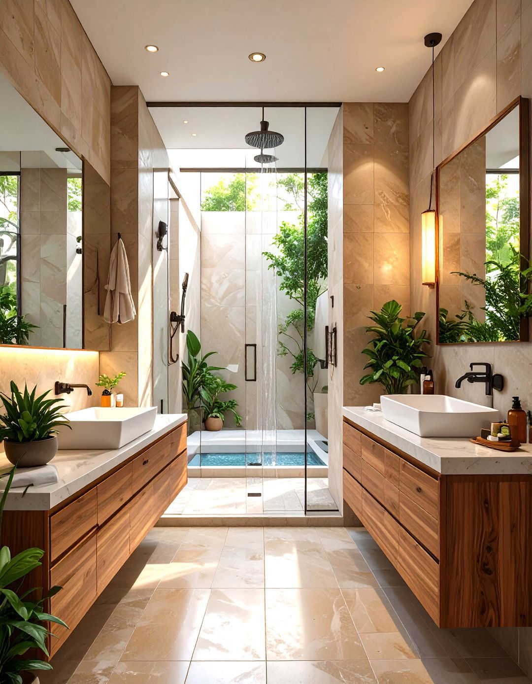 The Narrow Bathroom with an End Wall Shower - 30 bathroom layout ideas