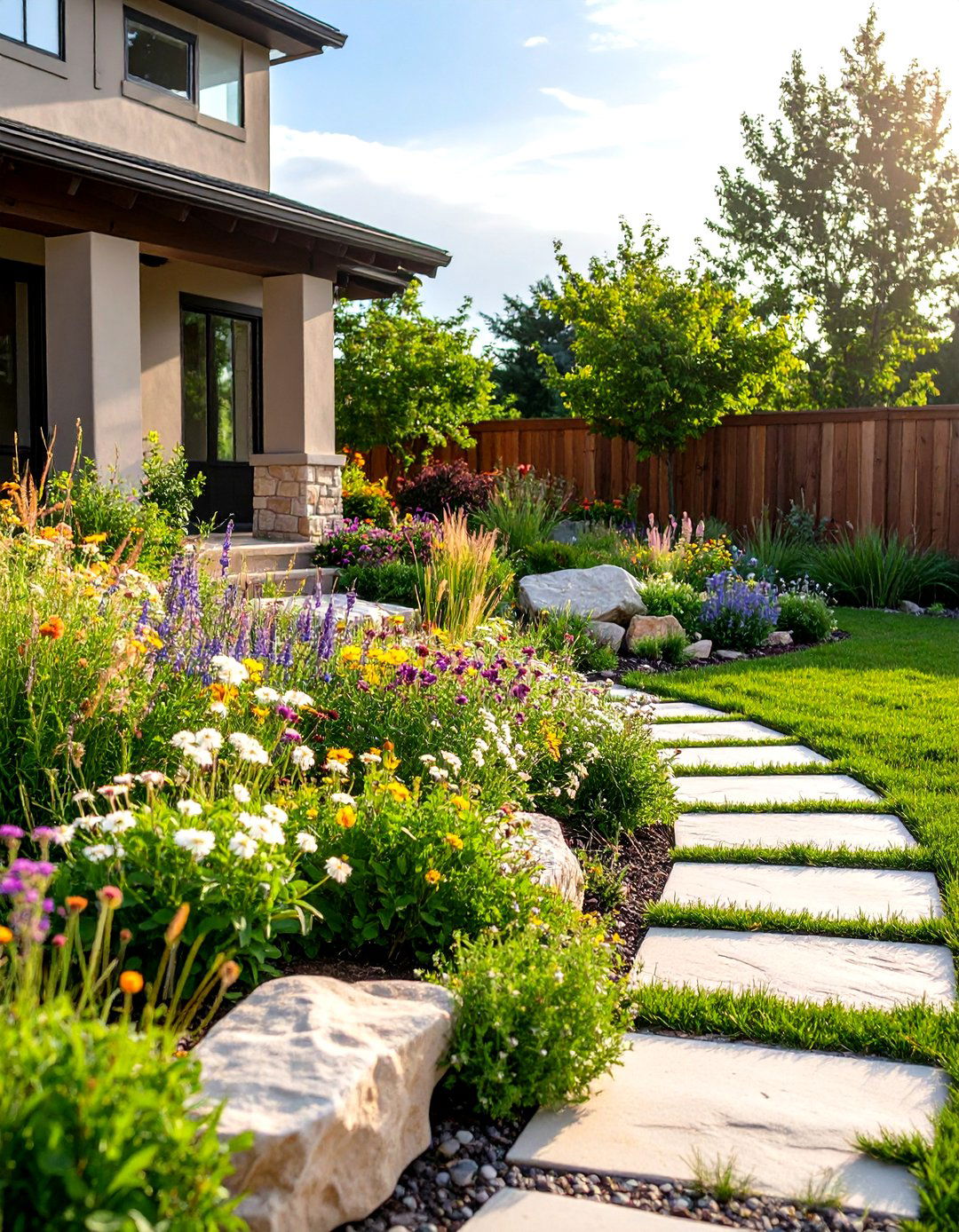 The Native Plant and Local Stone Garden - 30 front yard landscaping ideas modern rock garden ideas