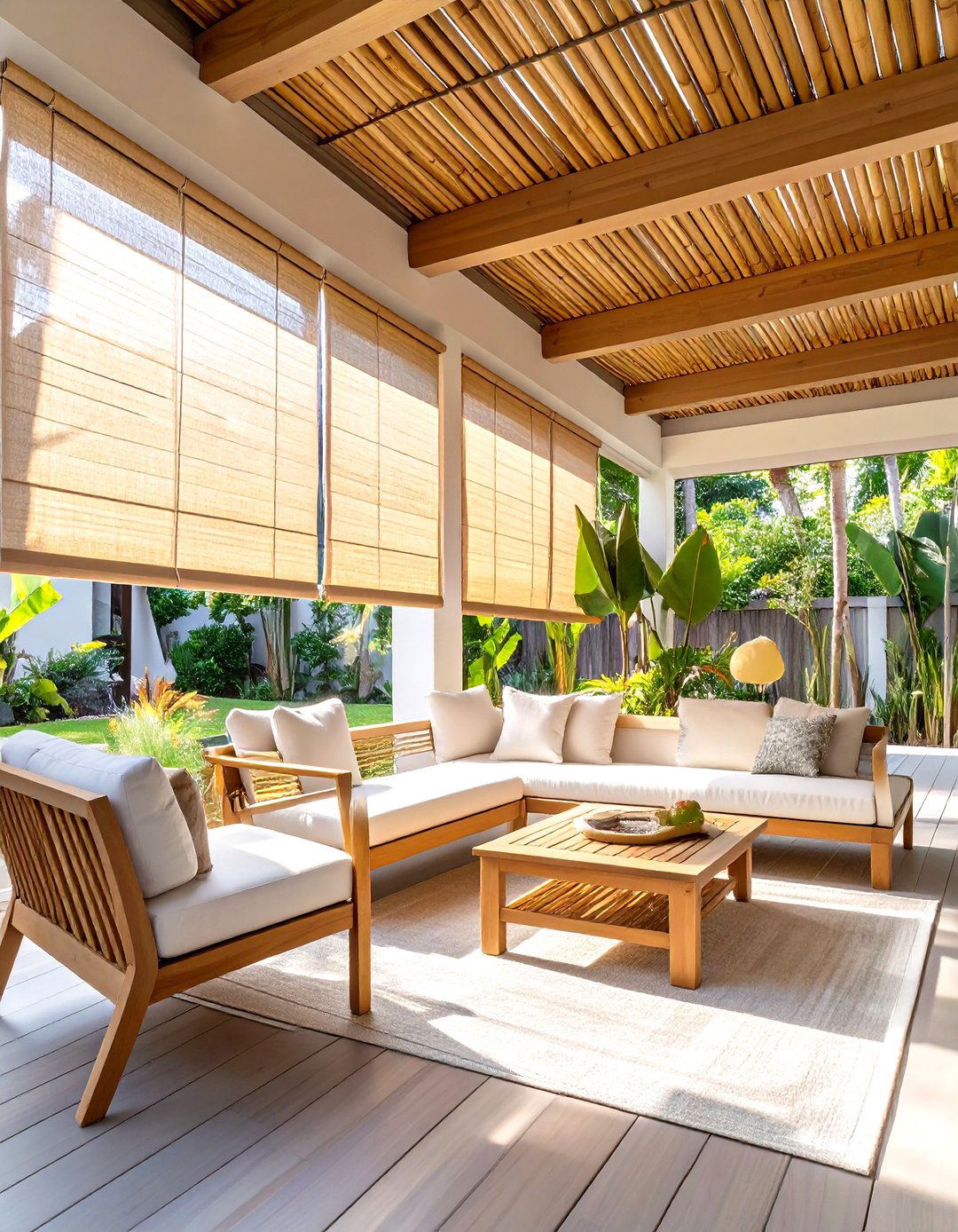 The Natural Bamboo Roll Up Blinds Deck - 30 deck shade ideas