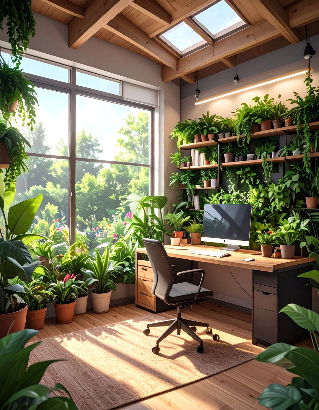 The Natural Biophilic Garage Office - 30 garage office ideas
