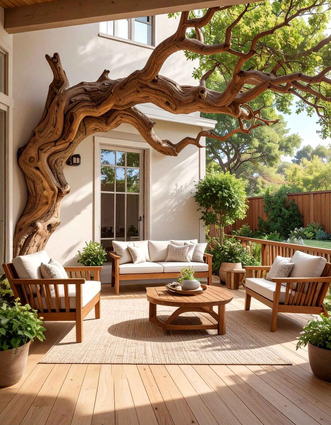 The Natural Branch Decor Porch - 30 back porch ideas on a budget