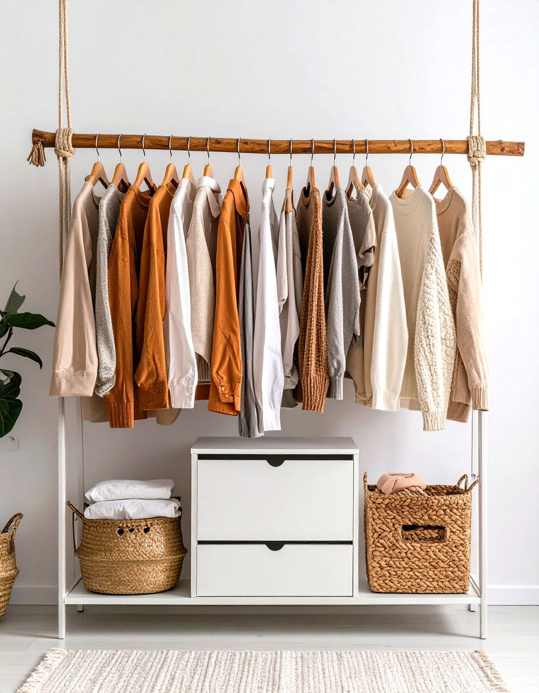 The Natural Branch Hanging Rod - 30 diy closet organizer ideas