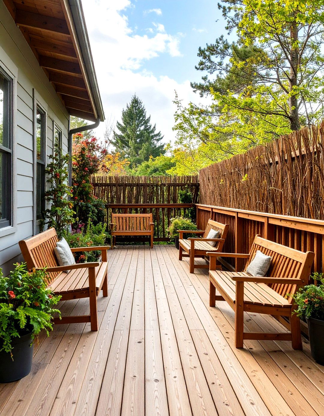 The Natural Brushwood Fencing - 30 deck privacy screen ideas