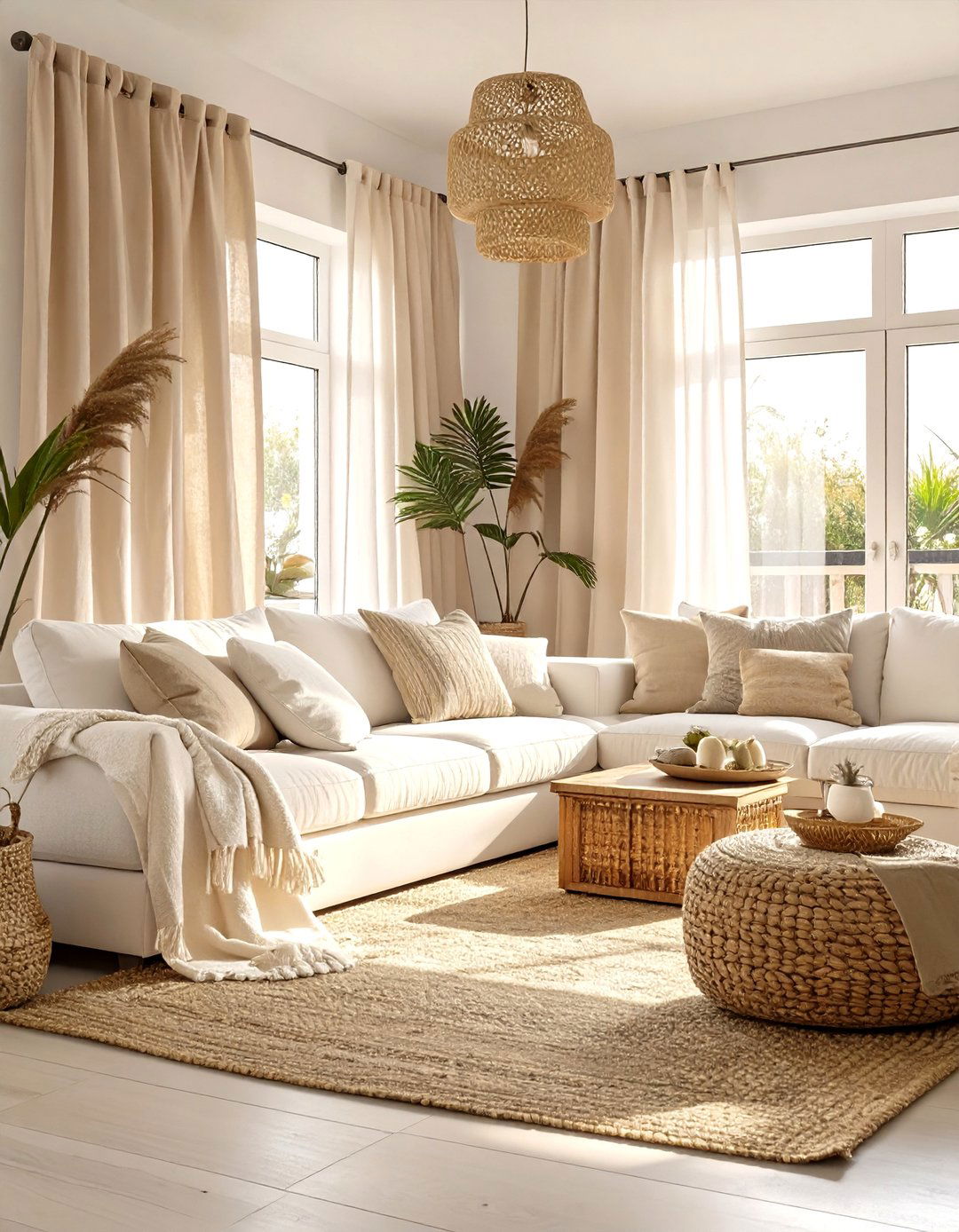 The Natural Fiber Living Room - 30 biophilic interior design ideas
