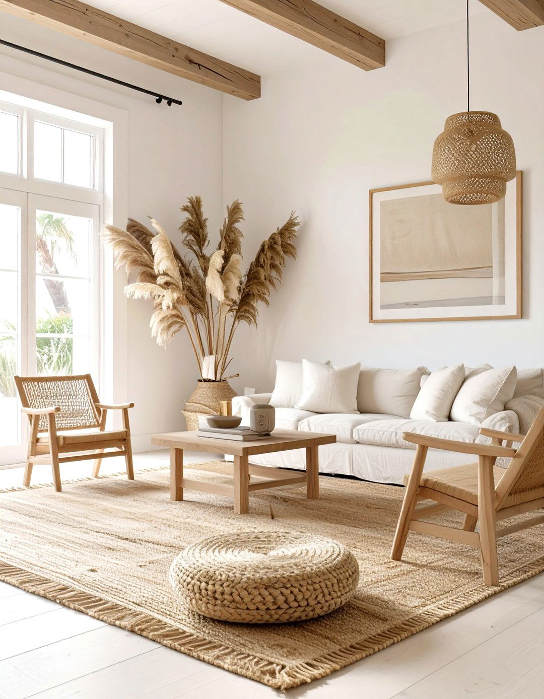 The Natural Fiber Rug Foundation Living Room - 30 modern coastal living room ideas