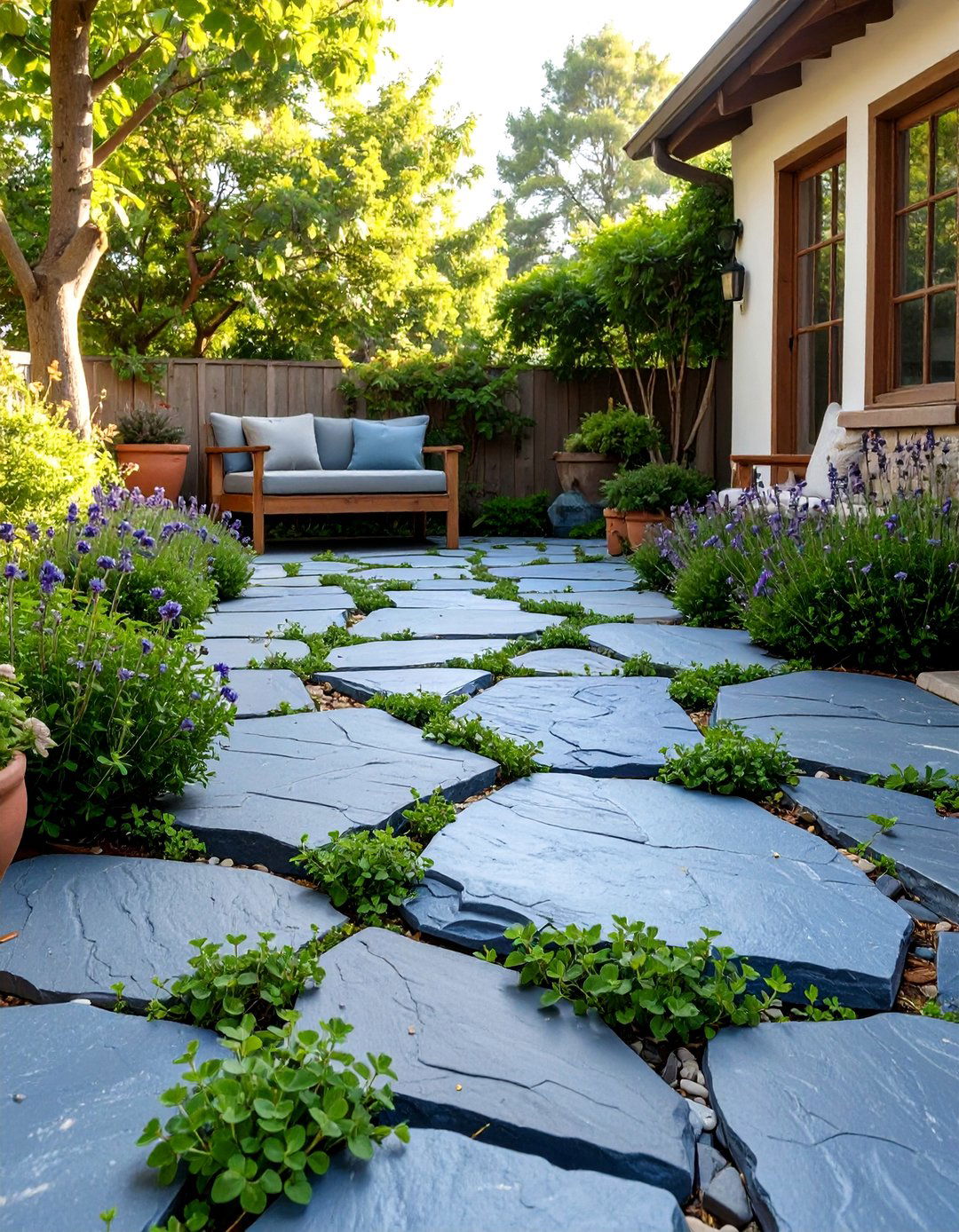 The Natural Flagstone Patio - 30 backyard pavers ideas