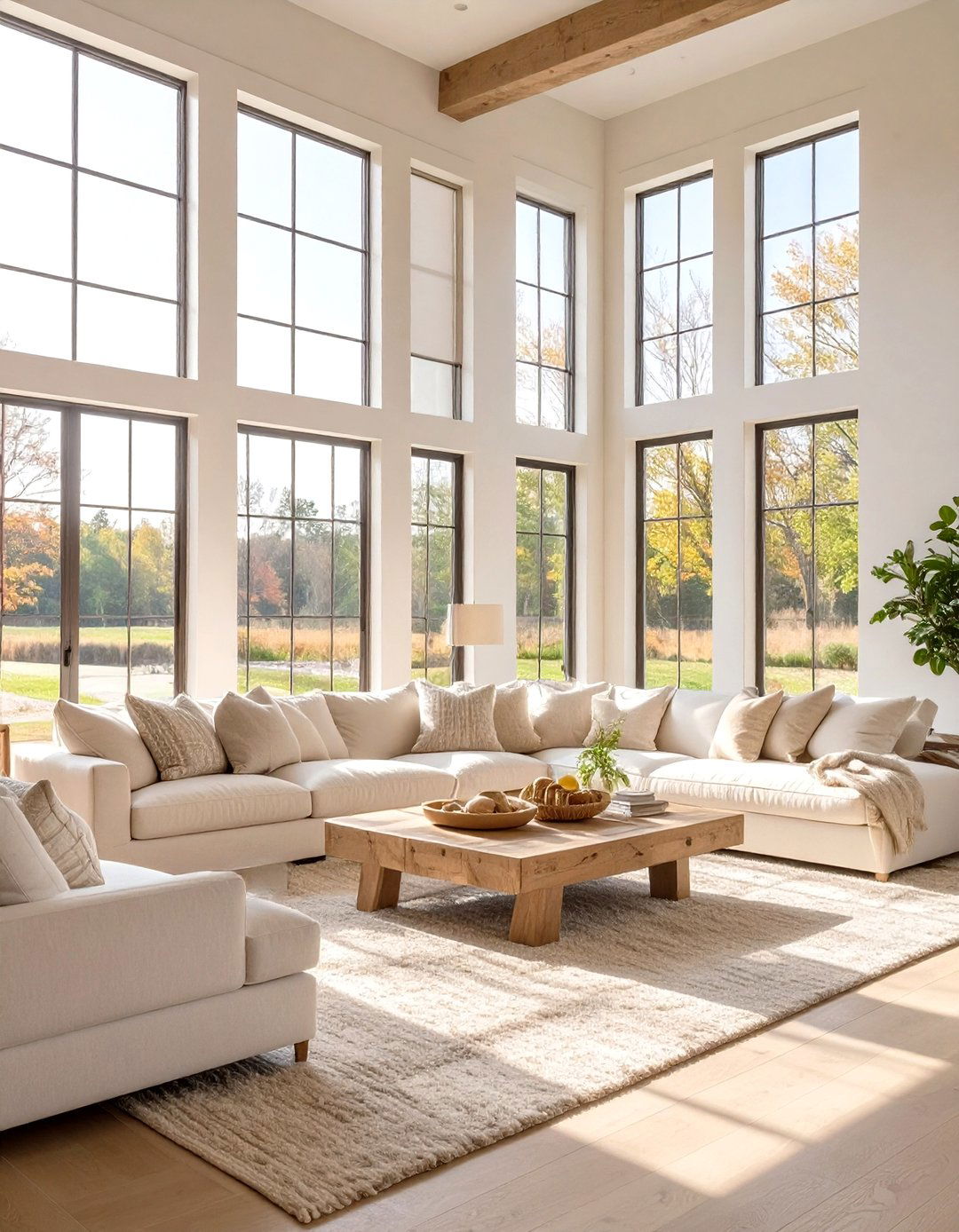 The Natural Light Filled Living Room - 30 modern farmhouse farmhouse living room ideas