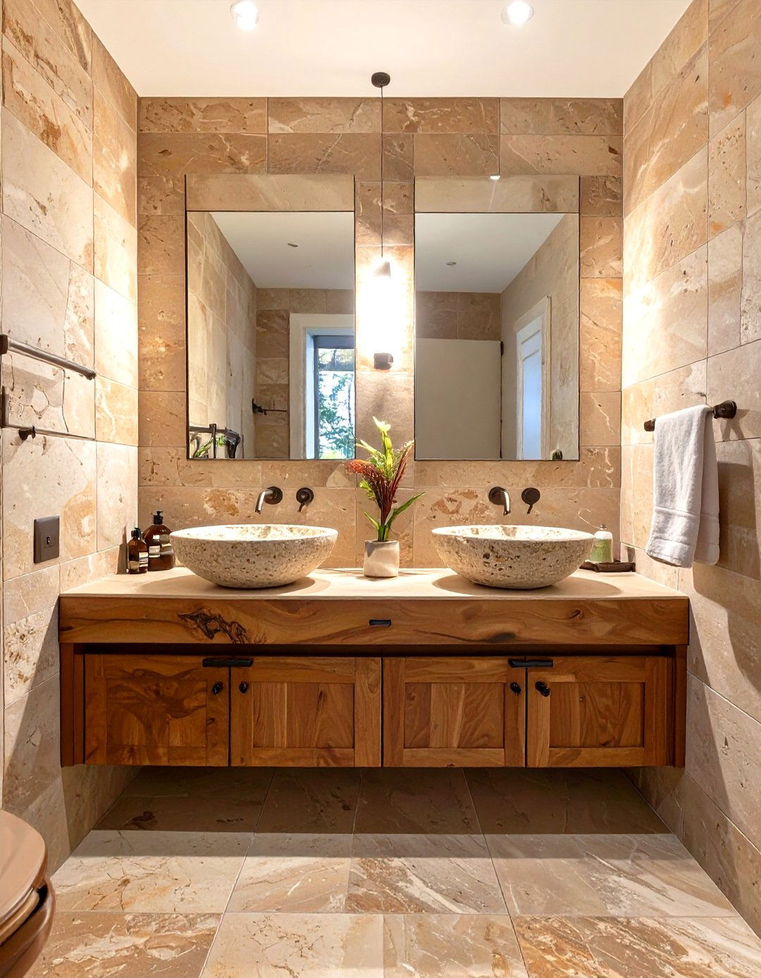 The Natural Stone Bathroom - 30 jack and jill bathroom ideas