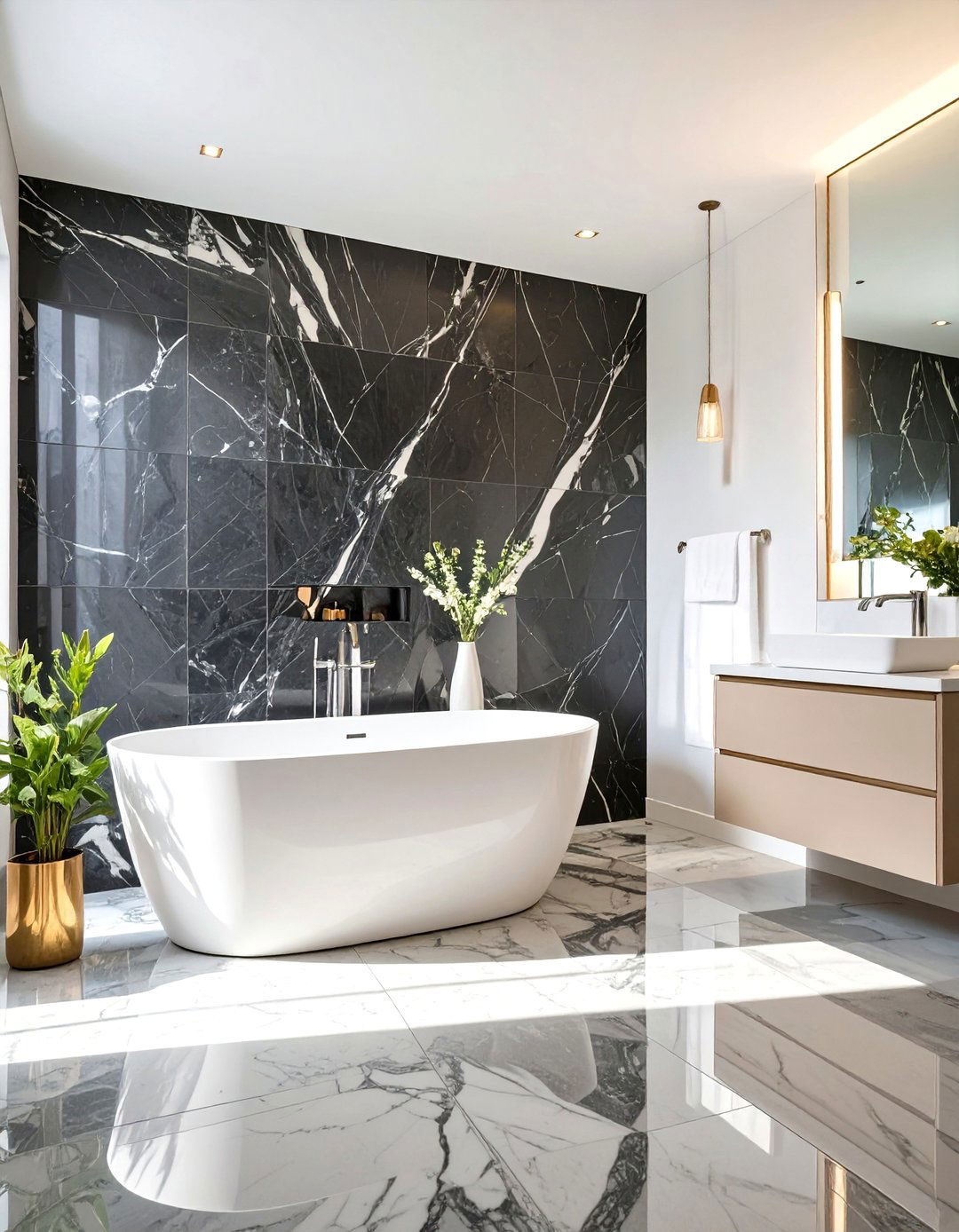 The Natural Stone Bathroom - 30 dark bathroom ideas