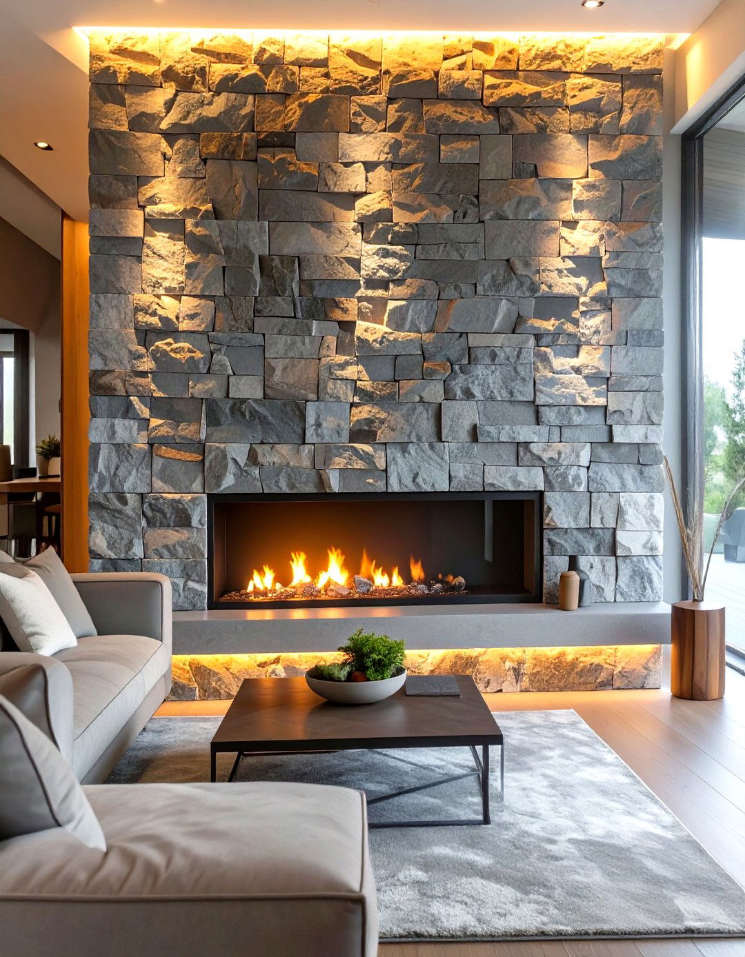 The Natural Stone Feature Wall - 30 home wall decor ideas