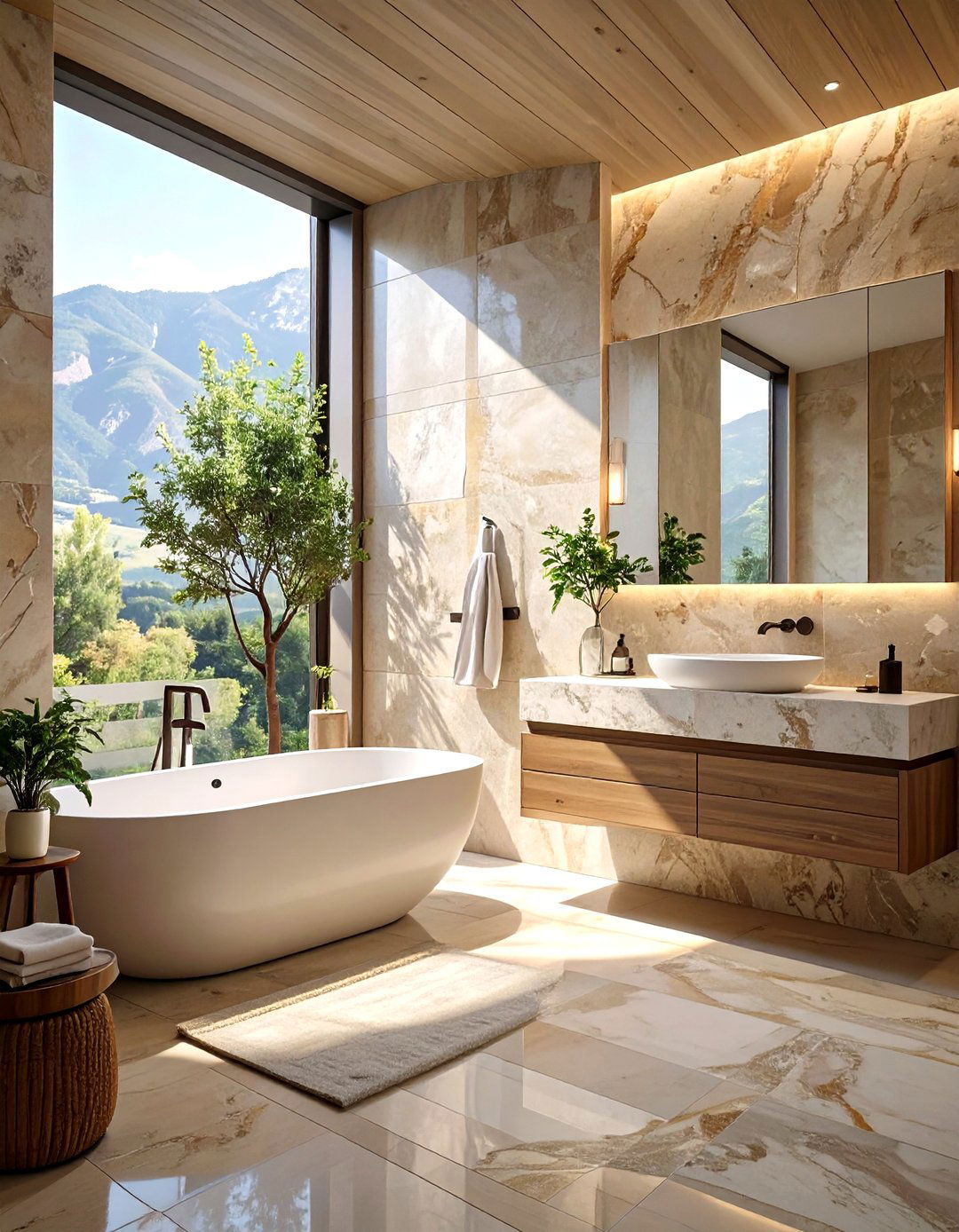 The Natural Stone Minimalist Bathroom - 30 minimalist bathroom ideas