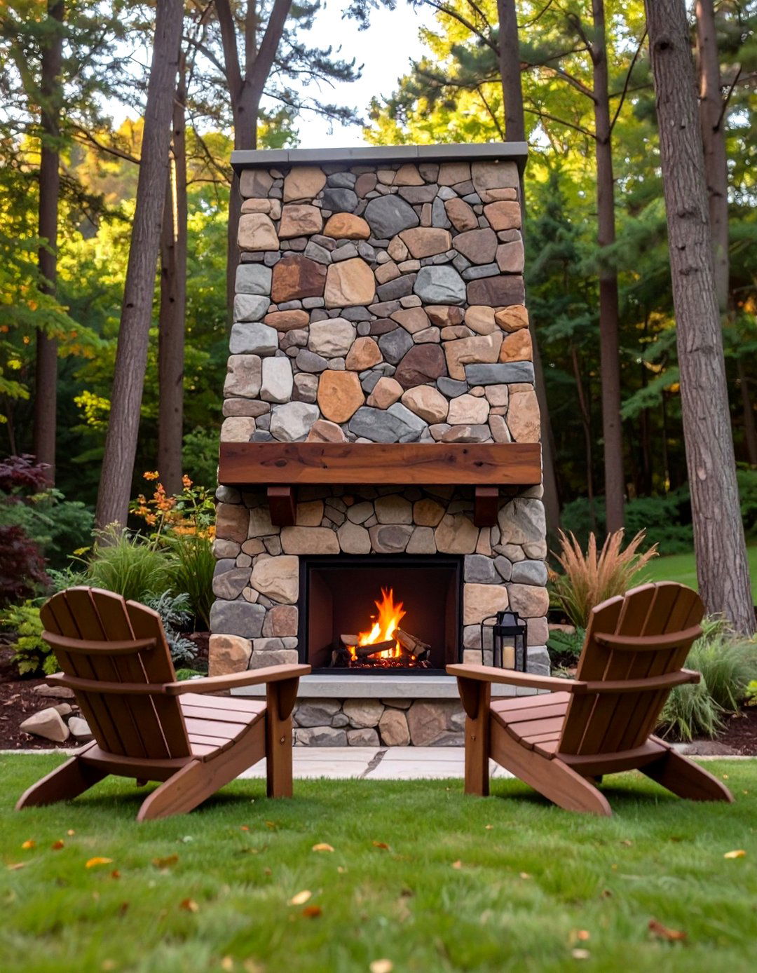 The Natural Stone Outdoor Fireplace - 30 modern outdoor fireplace ideas