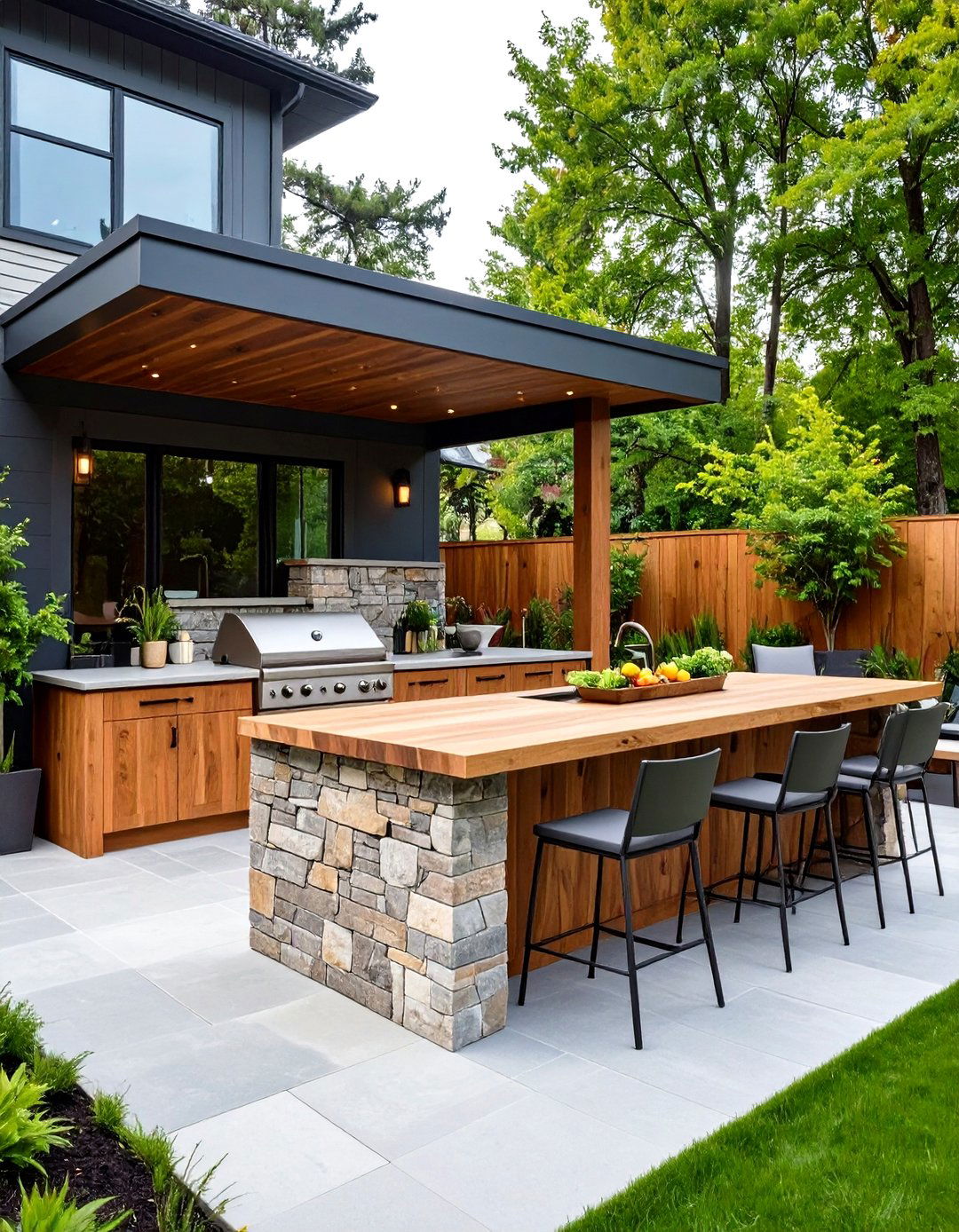 The Natural Stone Outdoor Kitchen - 30 diy outdoor kitchen ideas