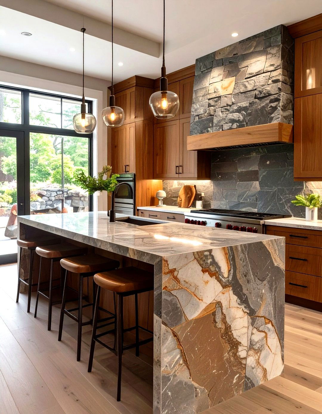 The Natural Stone Sanctuary Kitchen - 30 cozy kitchen ideas