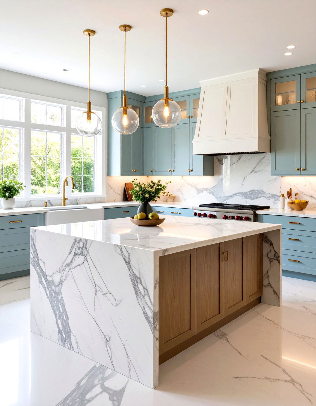 The Natural Stone Statement Kitchen Island - 30 kitchen island decorating ideas