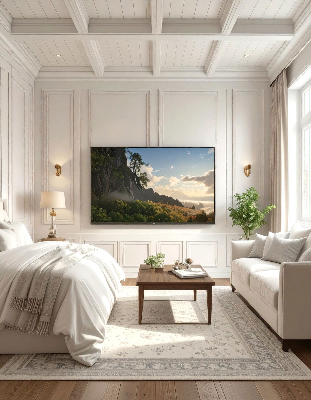 The Natural Stone Veneer Bedroom Feature Wall - 30 master bedroom tv wall ideas