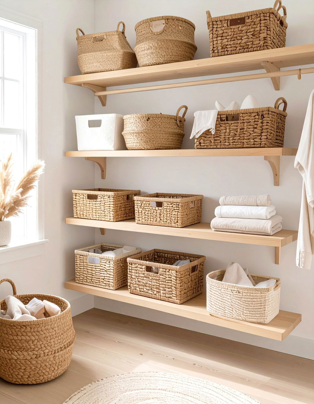 The Natural Wicker Nursery Closet - 30 nursery closet ideas