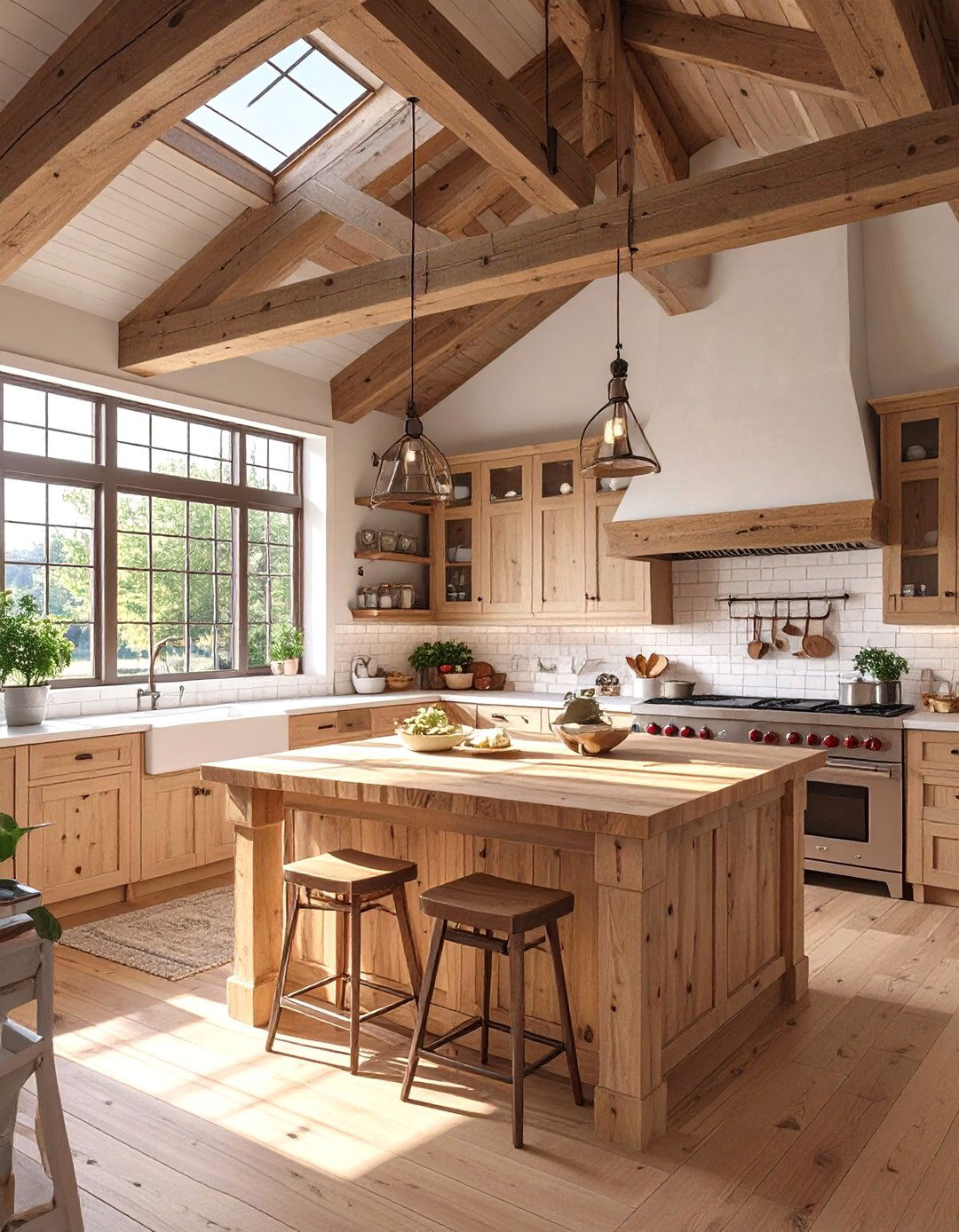 The Natural Wood Dominant Kitchen - 30 barndominium kitchen ideas