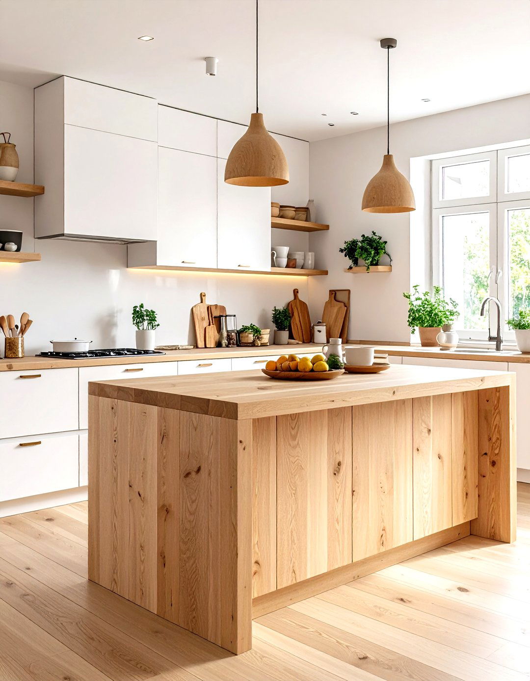 The Natural Wood Kitchen Island - 30 kitchen island decor ideas