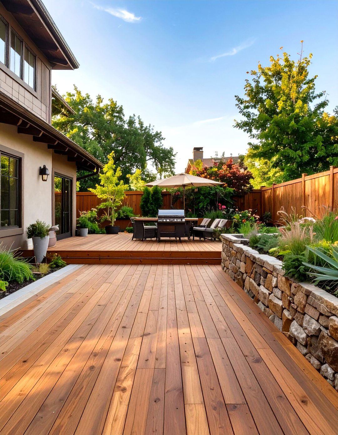 The Natural Wood and Stone Deck - 30 cool deck ideas