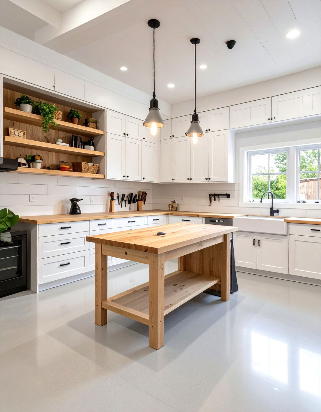 The Natural Wood and White Garage - 30 organize garage ideas