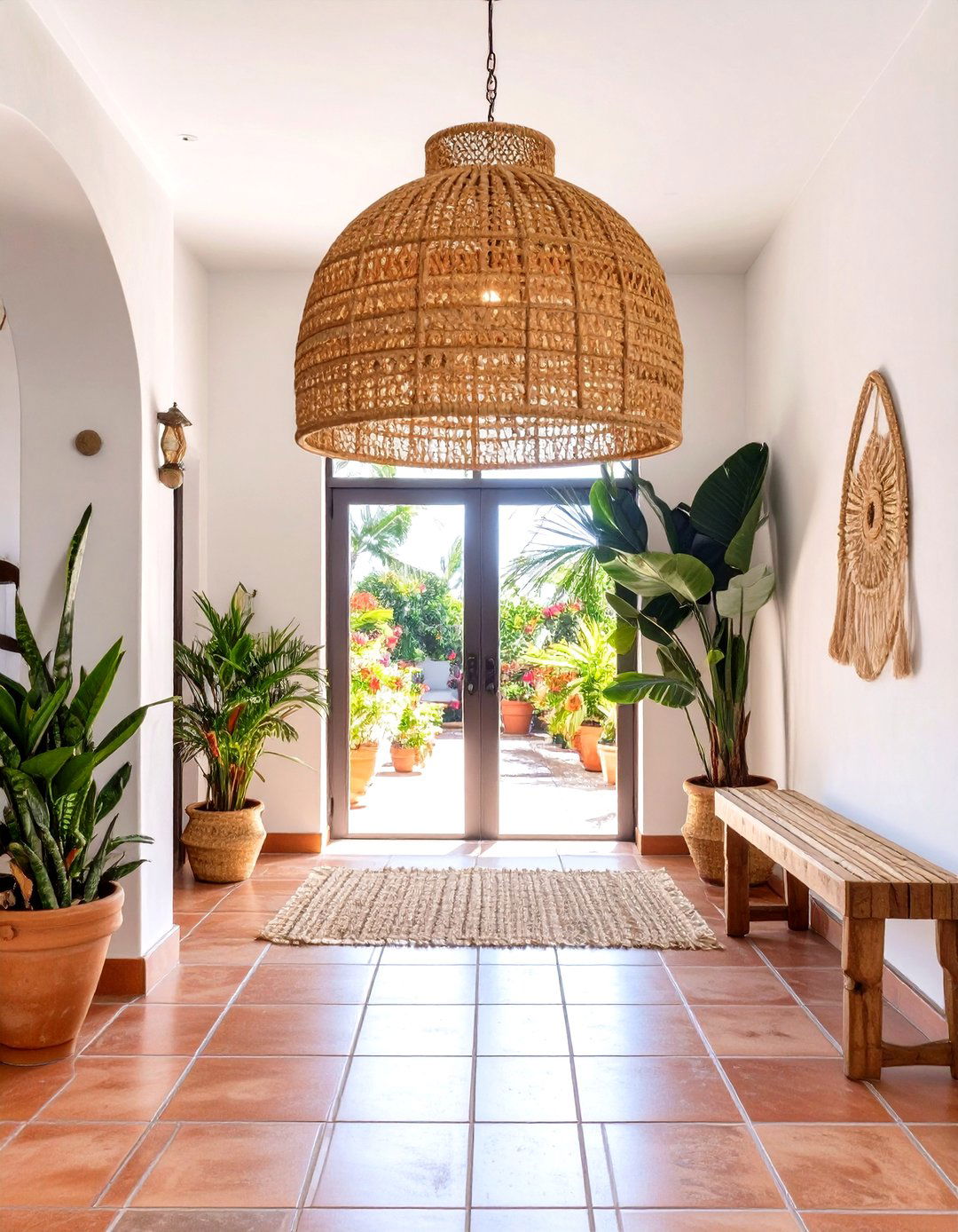 The Natural Woven Rattan Foyer Chandelier - 30 foyer chandelier ideas