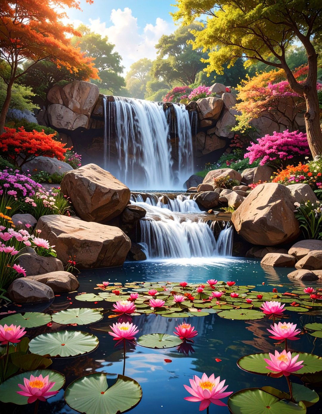 The Naturalistic Bio Falls Filter - 30 ai waterfall garden ideas