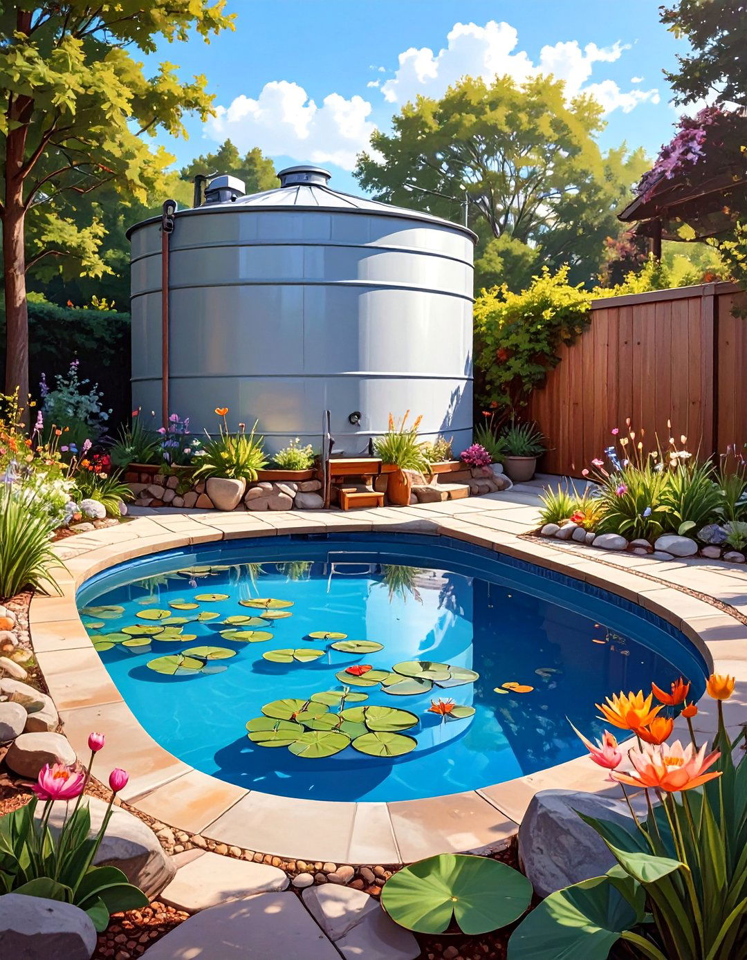 The Naturalistic Pond Style Pool - 30 backyard stock tank pool ideas