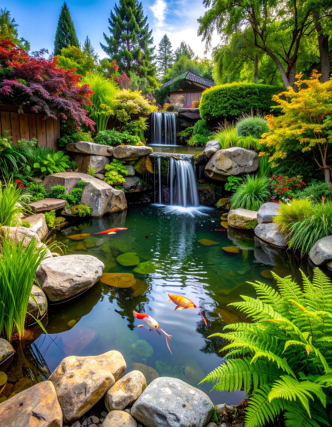 The Naturalistic Rock Pond - 30 backyard koi pond ideas