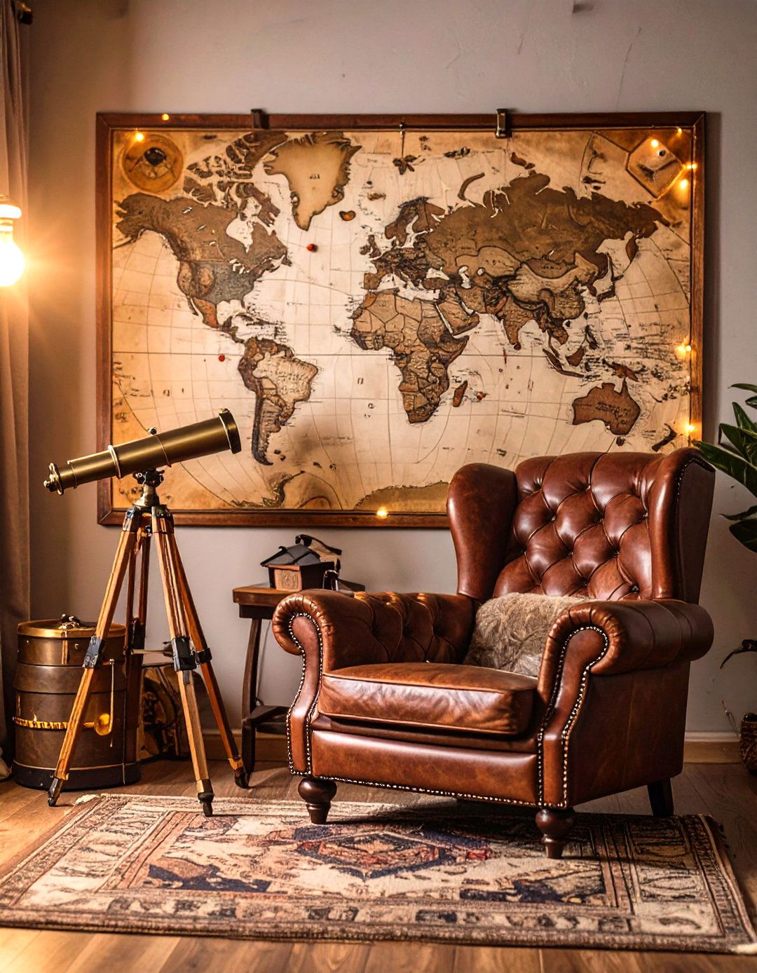 The Naturalists Exploration Map Wall - 30 man cave wall ideas