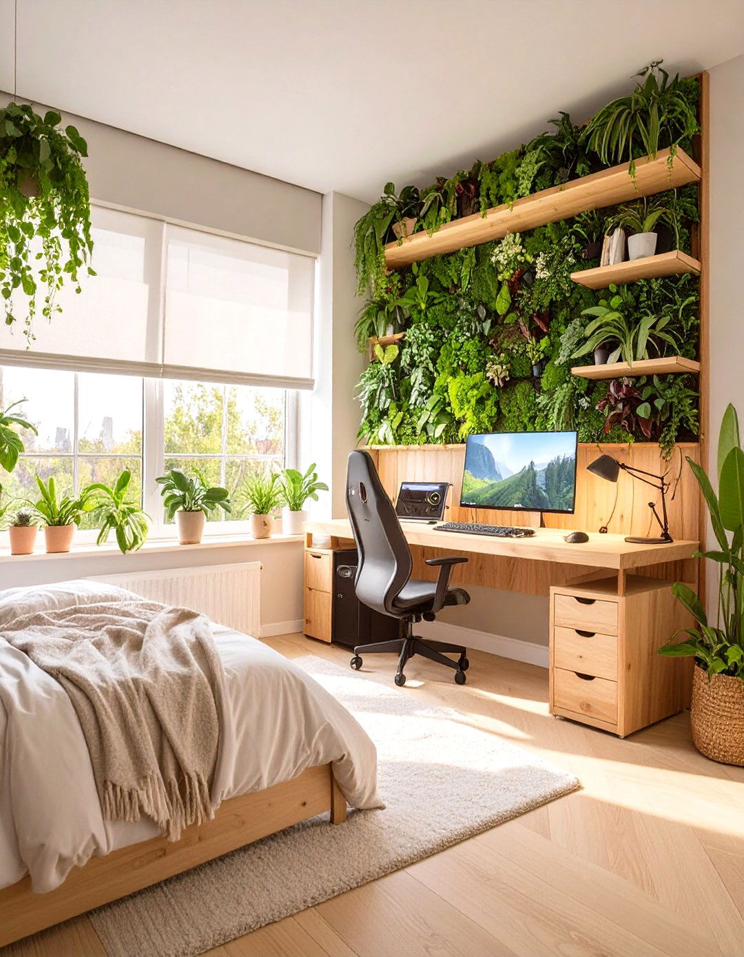The Nature Inspired Biophilic Gamer Bedroom - 30 gamer bedroom ideas